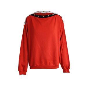 Philosophy di Lorenzo Serafini Embellished Sweatshirt in Red Cotton